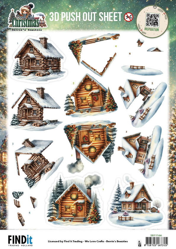 Find it, Berries Beauties 3D Push Out Sheet, Good Old Christmas - Houses Pre-order