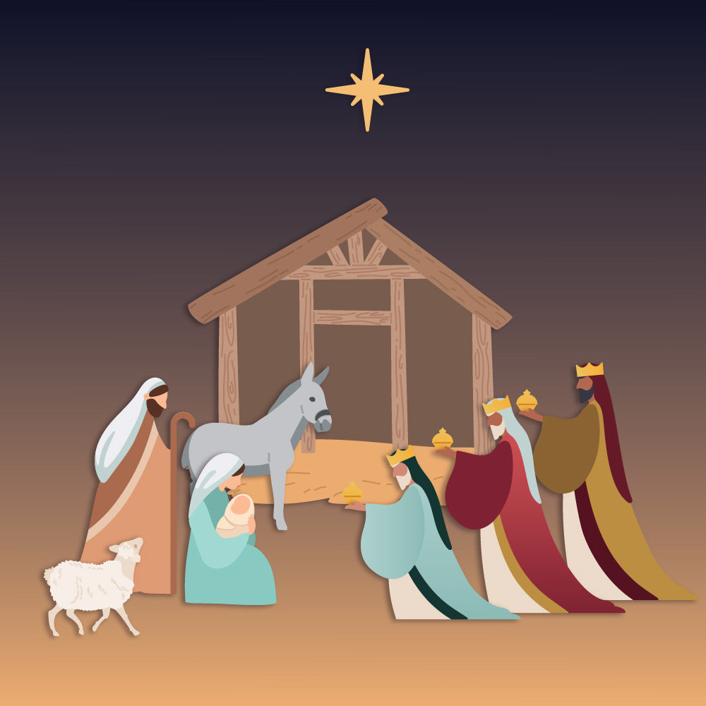 HoneyBee, Dies, Lovely Layers: Nativity Scene