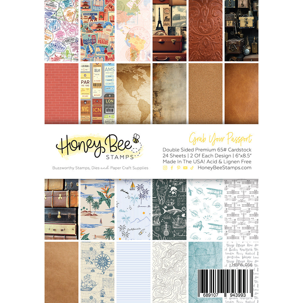 Honey Bee, 6x8 Paper Pad Grab Your Passport