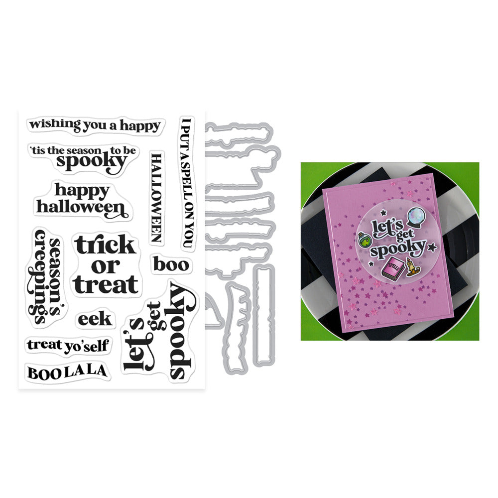Spellbinders; Stamp & Cut, Hocus Pocus - Season's Creepings