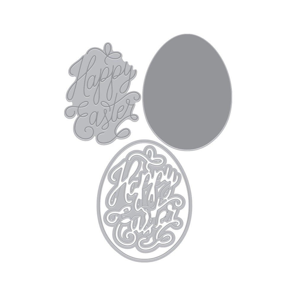 Spellbinders, Letterpress + Foil & Cut, Happy Easter