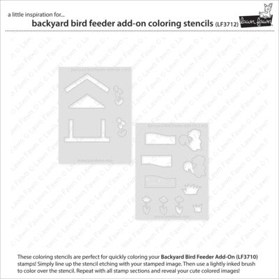Lawn Fawn, Backyard Bird Feeder Add On Coloring Stencils