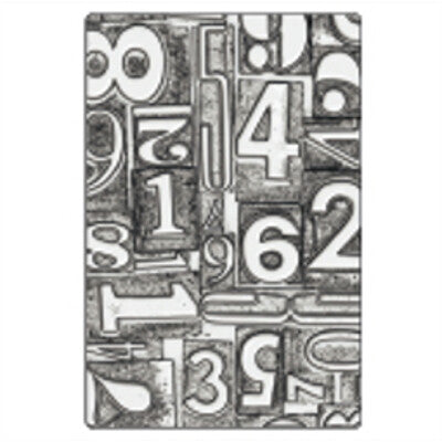 Sizzix 3-D Texture Fades, Numbered Large; A5