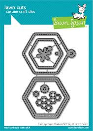 Lawn fawn Honeycomb Shaker gift tag dies