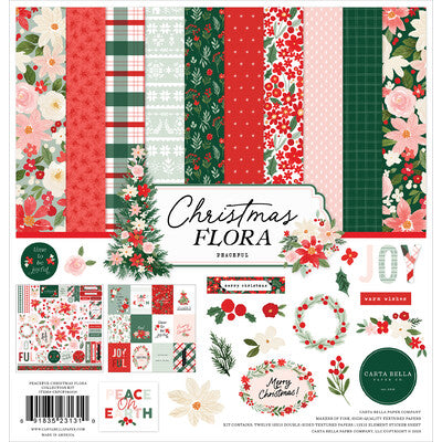 Carta Bella, Christmas Flora, Merry Paper Paper Pack
