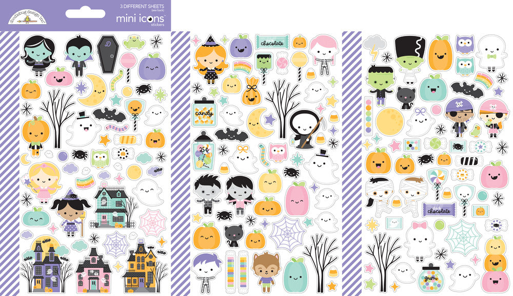Doodlebug, Sweet & Spooky, Mini Icon Stickers