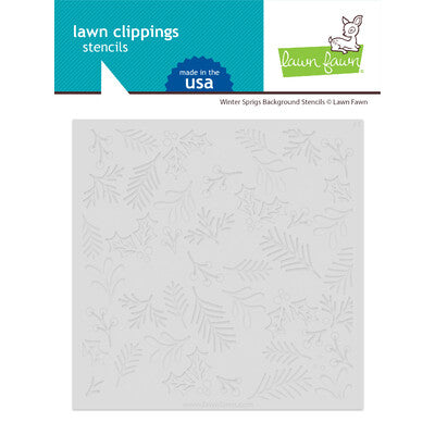 Lawn Fawn, Winter Sprigs Background Stencils-Set of 3