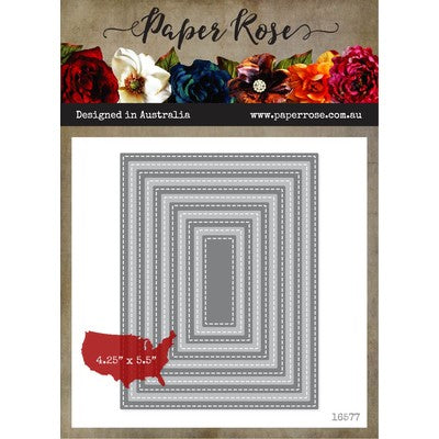 Paper Rose Studio, Stitched Rectangles Die Cut