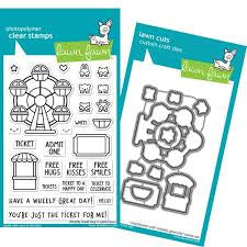 Lawn Fawn, Wheely Great Day Stamp & Die Set q