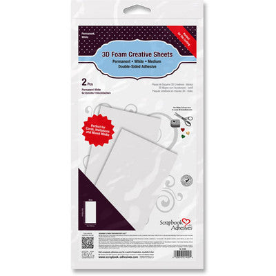 Scrapbook Adhesives, Foam Permanent Sheets-White