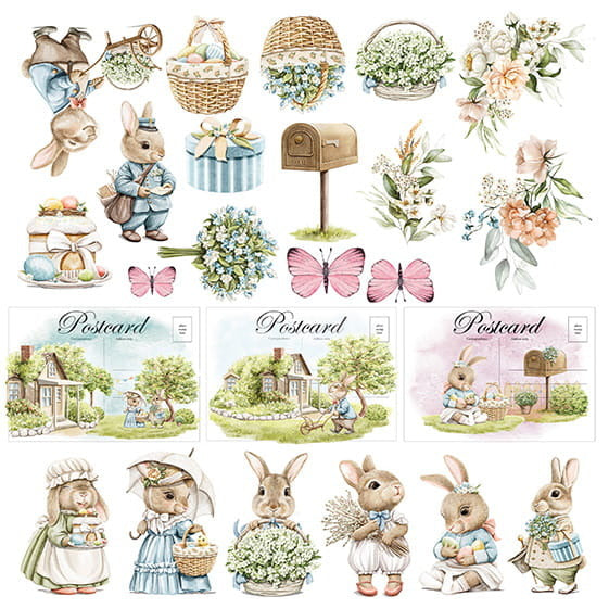 Alchemy of Art, Cute Bunnies Die Cut Sheet