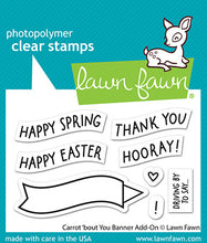 Load image into Gallery viewer, Lawn Fawn, Carrot ‘bout You Banner Add-On Stamp &amp; Die set q

