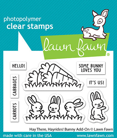 Lawn Fawn,Hay There Hayrides! Bunny Add-on Stamp & Die set q