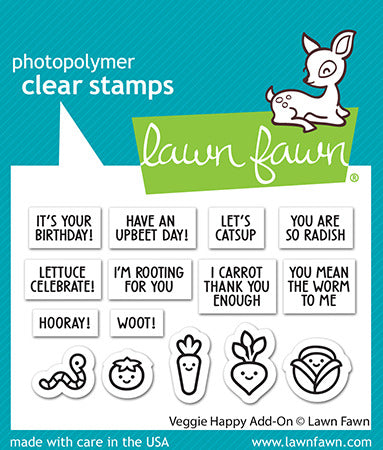 Lawn Fawn, Veggie Happy Add On stamp & die cut q