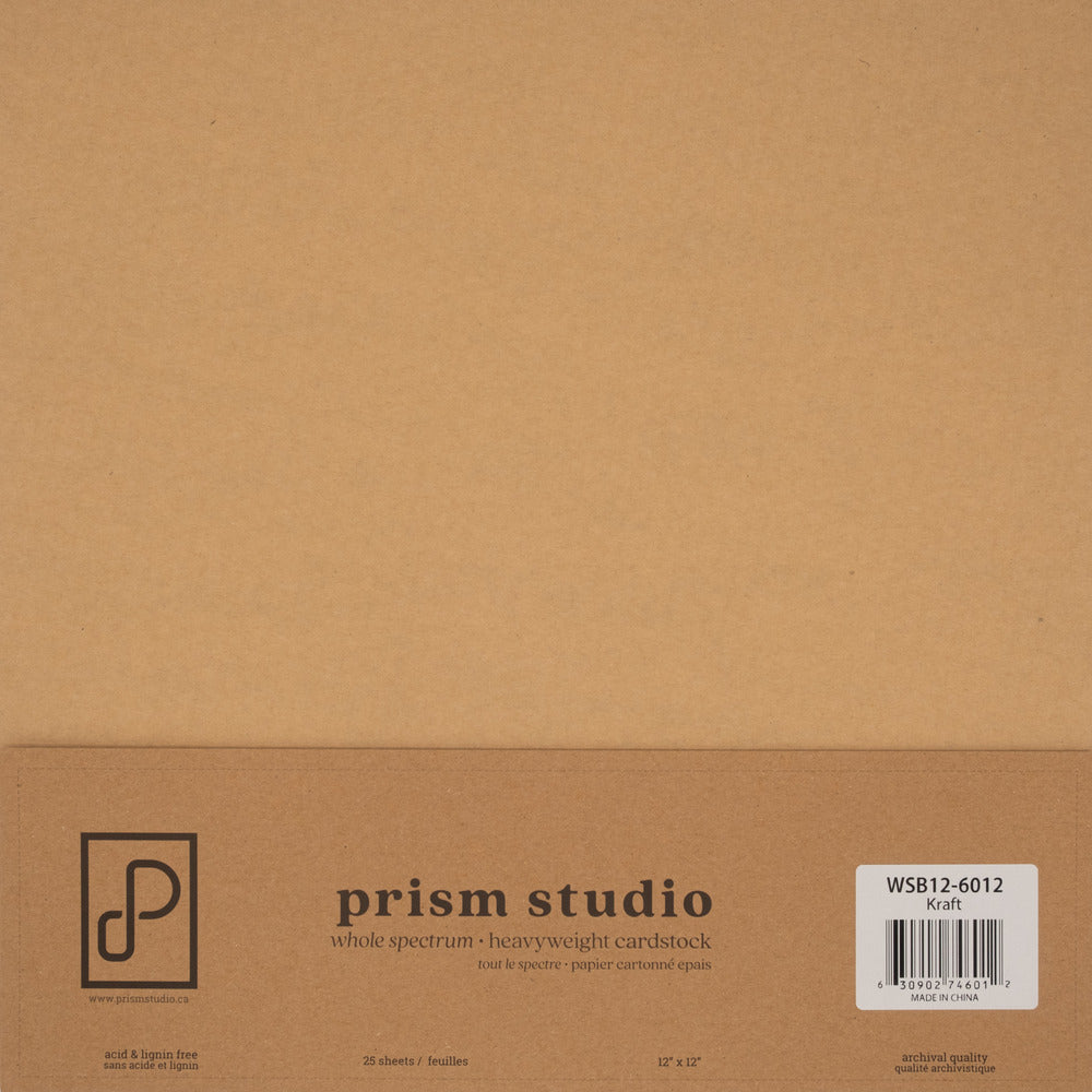 Prima Studio, Whole Spectrum Cardstock, 12x12 Pack: Kraft