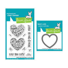 Lawn Fawn, Magic Heart Messages Stamp & Die set q