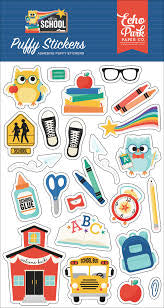Echo Park, Off to School puffy stickers