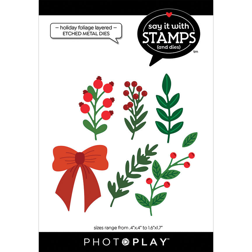 Photoplay Holiday Foliage etched metal die set