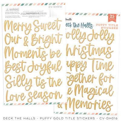 Cocoa Vanilla; Deck the Halls; Puffy Title Stickers