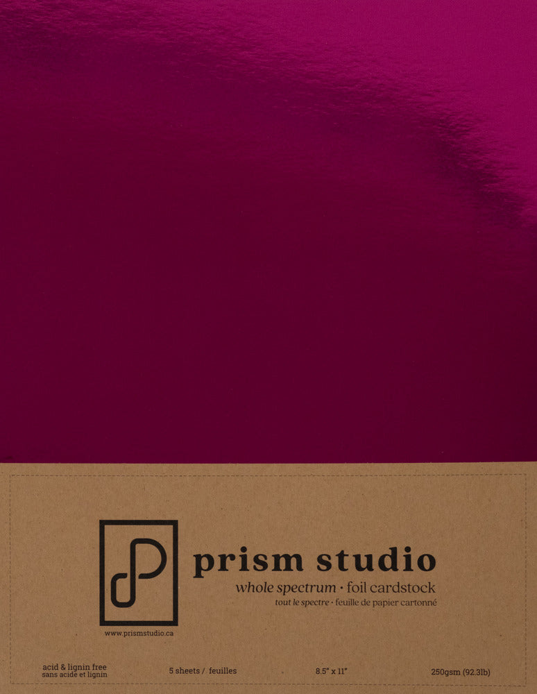 Prism Studio,Whole Spectrum Cardstock Foil Pack, 8.5x11-Pink Tourmaline