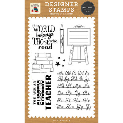 Echo Park, Back to School, Easel Stamp Set