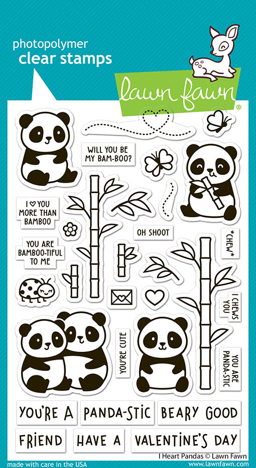 Lawn Fawn, I heart Pandas Stamp & Die Set