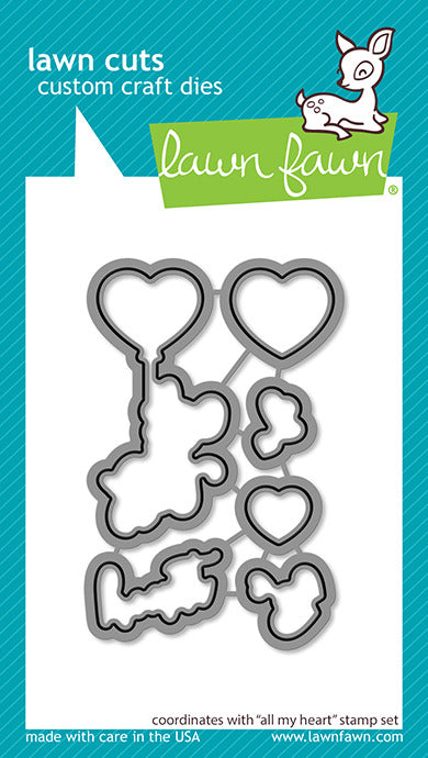Lawn Fawn, All My Heart Stamp & Die cut set