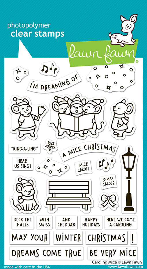 Lawn Fawn, Clear Stamp, Caroling Mice