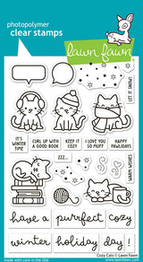 Lawn Fawn,  Cozy Cats Stamps & Die Set