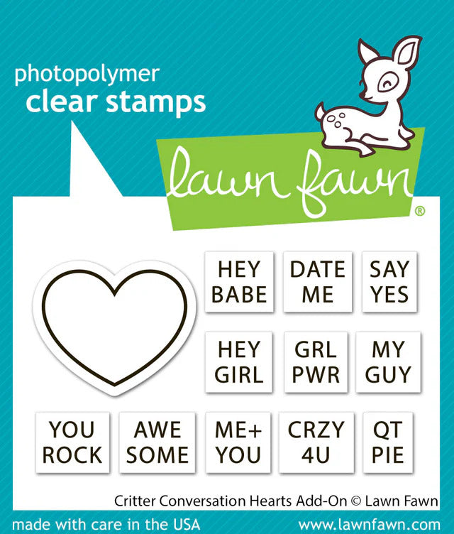 Clear Stamp, Critter Conversation Hearts Add- On Stamp & Die cut