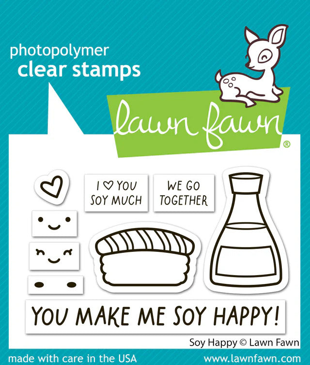 Lawn Fawn, Clear Stamp, Soy Happy