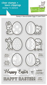 Lawn Fawn, Stamp n Stencil Easter Eggs Set with Die cut