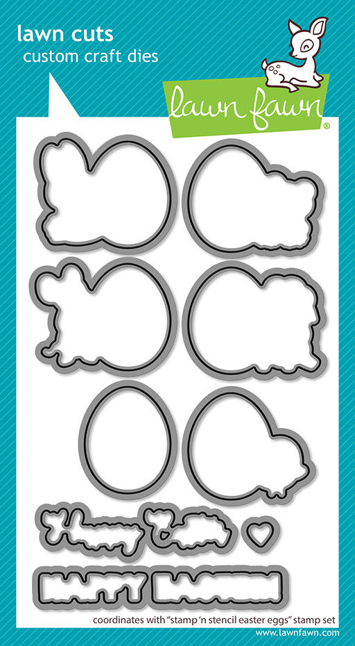 Lawn Fawn, Die, Stamp 'n Stencil Easter Eggs Die