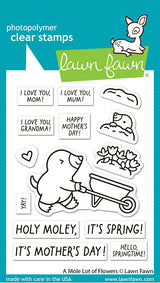 Lawn Fawn, Clear Stamp, A Mole Lot of Flowers Stamp & Die Cut