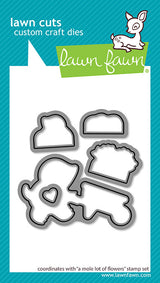 Lawn Fawn, Clear Stamp, A Mole Lot of Flowers Stamp & Die Cut