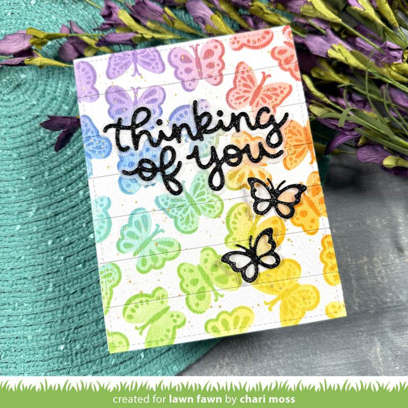 Lawn Fawn, Butterfly Background Stencil SEt