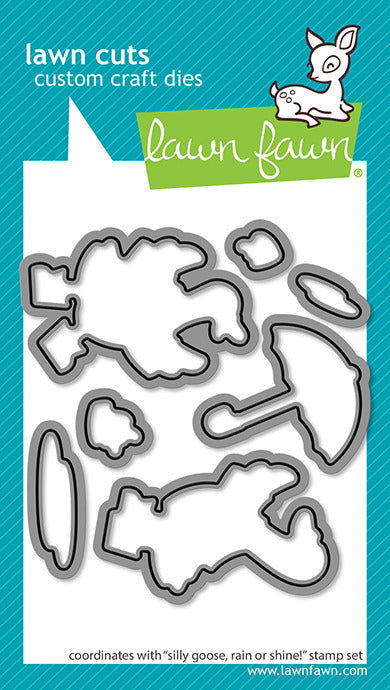 Lawn Fawn, Silly Goose Rain or Shine! Stamp & Die Set