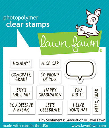 Lawn Fawn, Stamp & Die, Tiny Sentiments: Graduation Set