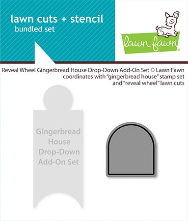 Lawn Fawn, Reveal wheel Gingerbread House Drop Down Add On Stencil