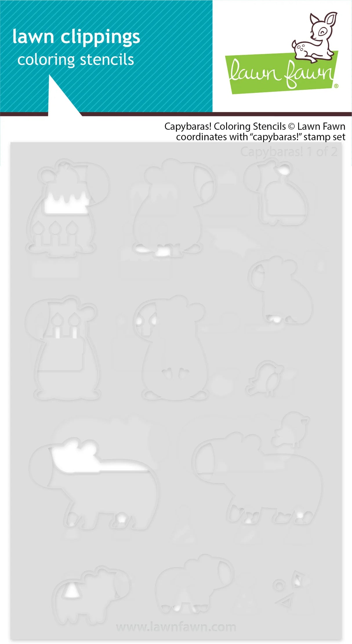 Lawn Fawn Capybaras! Colouring STencil