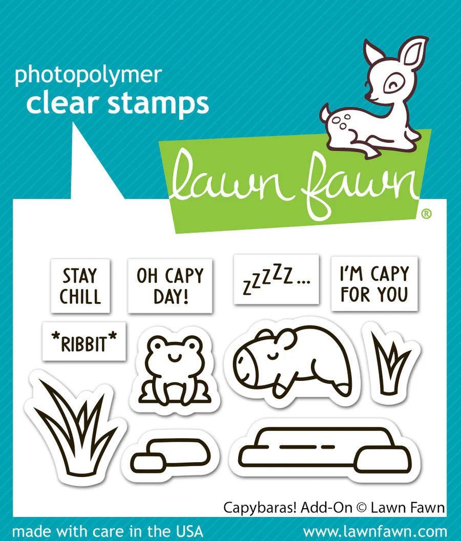 Lawn Fawn Capybaras! Stamp Add on Stamp and Die cut