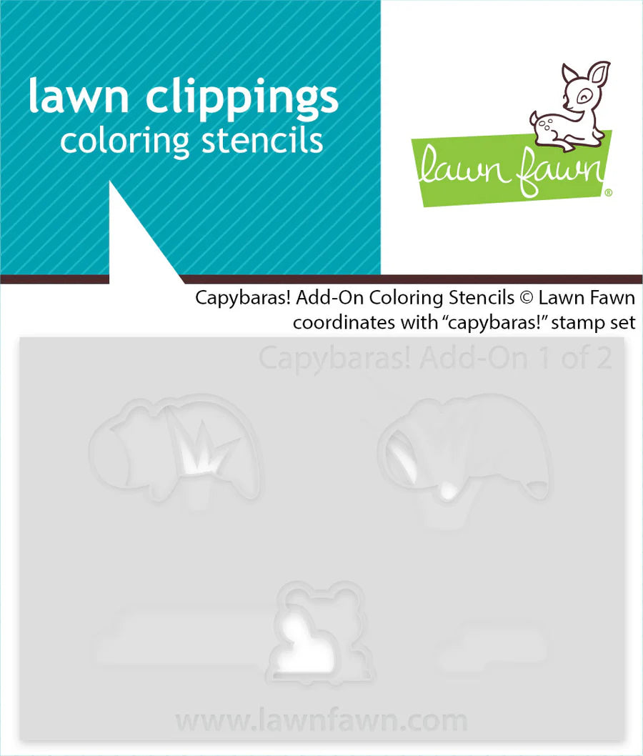 Lawn Fawn Capybaras! Add On Colouring Stencil