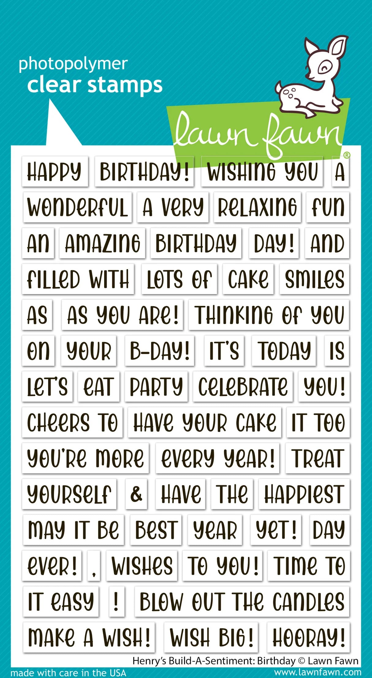Lawn Fawn Henry's Build a Sentiment:  Birthday