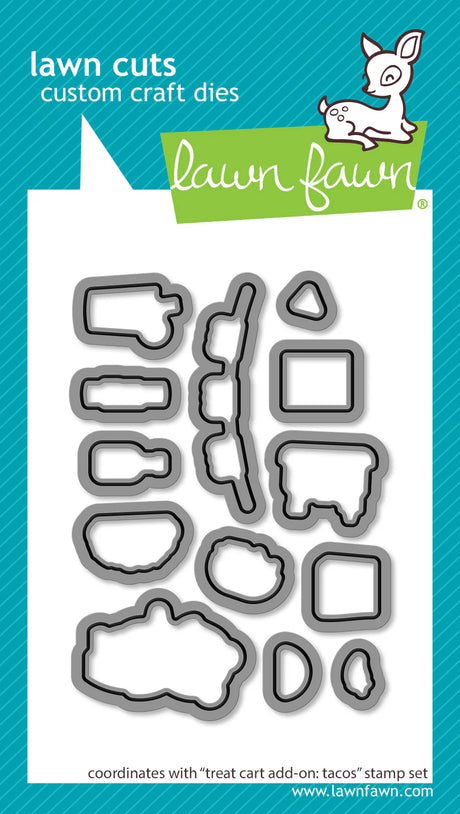 Lawn Fawn Treat Cart Add On: Tacos Stamp & Die St