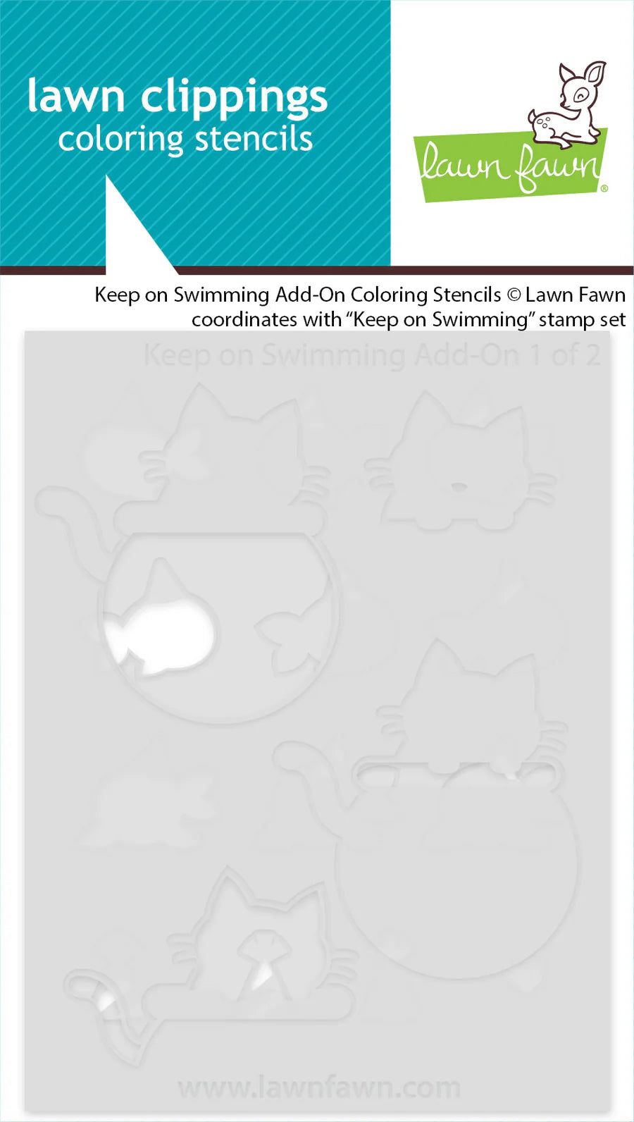 Lawn Fawn, Keep on Swimming Stencil Add-on