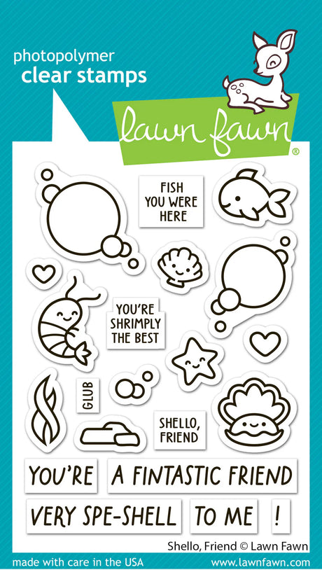 Lawn Fawn, Shello Friend Stamp and Die Cut