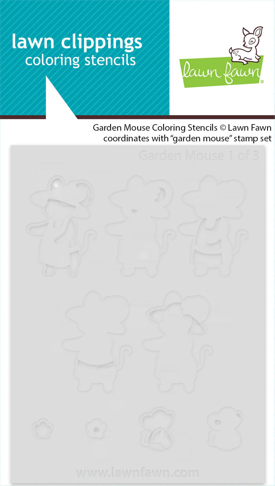 Lawn Fawn, Garden Mice Colouring Stencil