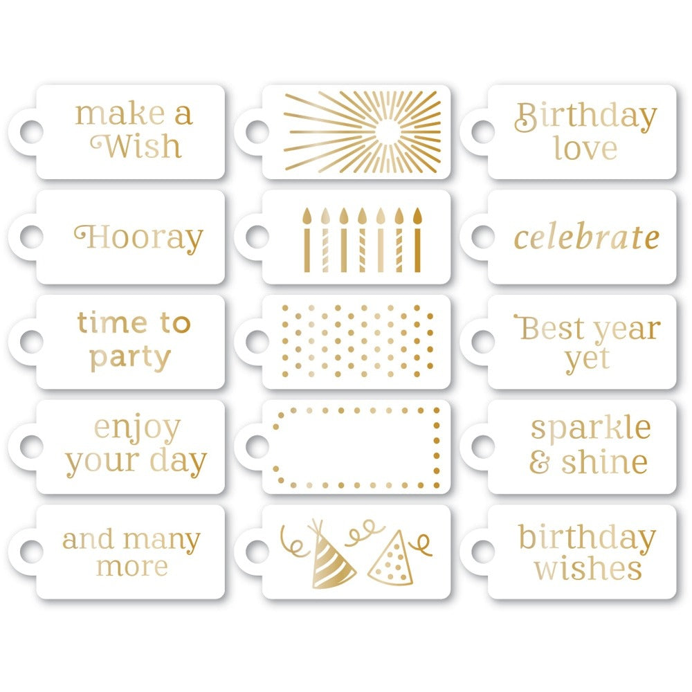 Memory Box, Foil Greeting Tabs, Birthday Party - White