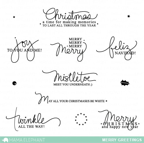 Mama Elephant, Merry Greetings Stamp