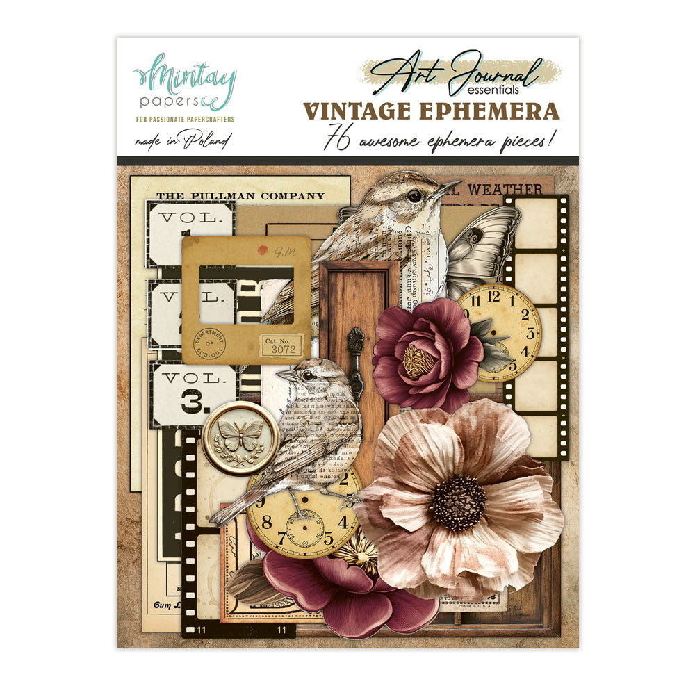 Mintay Paper, Art Journal Ephemera Pack, Vintage